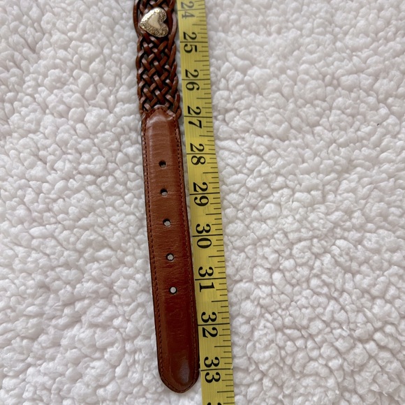 Fossil Leather Braided Belt Silver Heart Concho Western Rodeo Belt Size Small - Picture 16 of 16